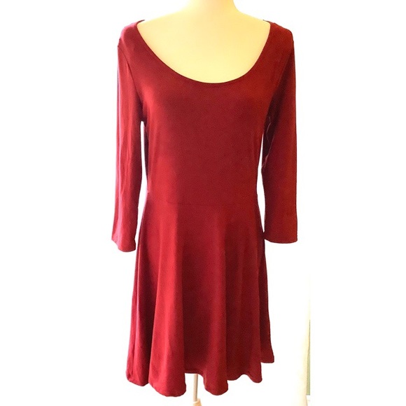 Womens 3/4 Sleeves Scoop Neck Casual Dress - Picture 2 of 6